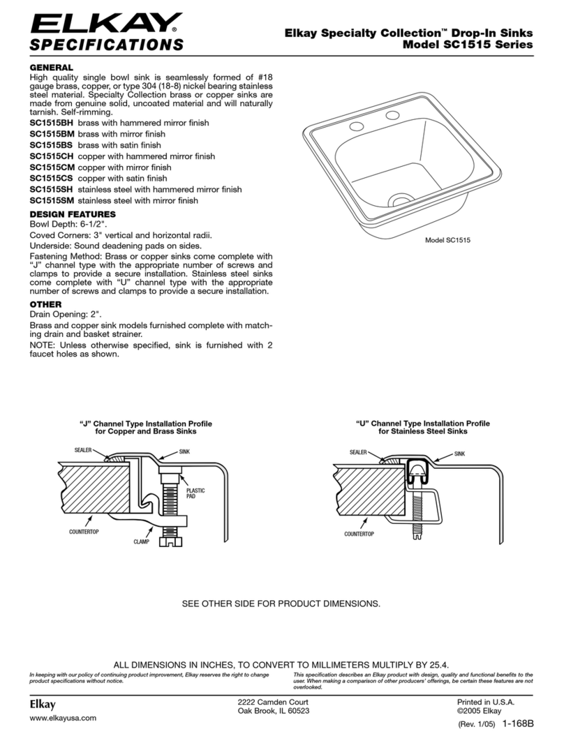 Elkay SC1515 Series User manual Elkay SC1515 Series User manual
