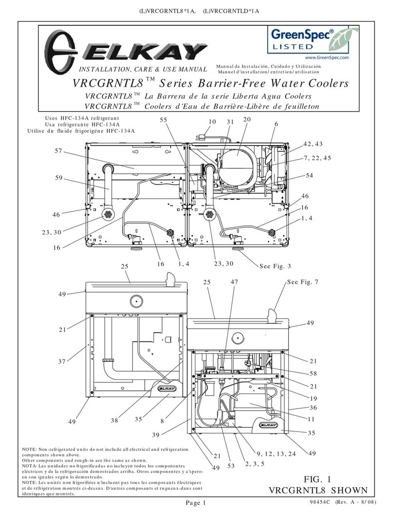 Elkay VRCGRNTL8 Series Installation & use manual