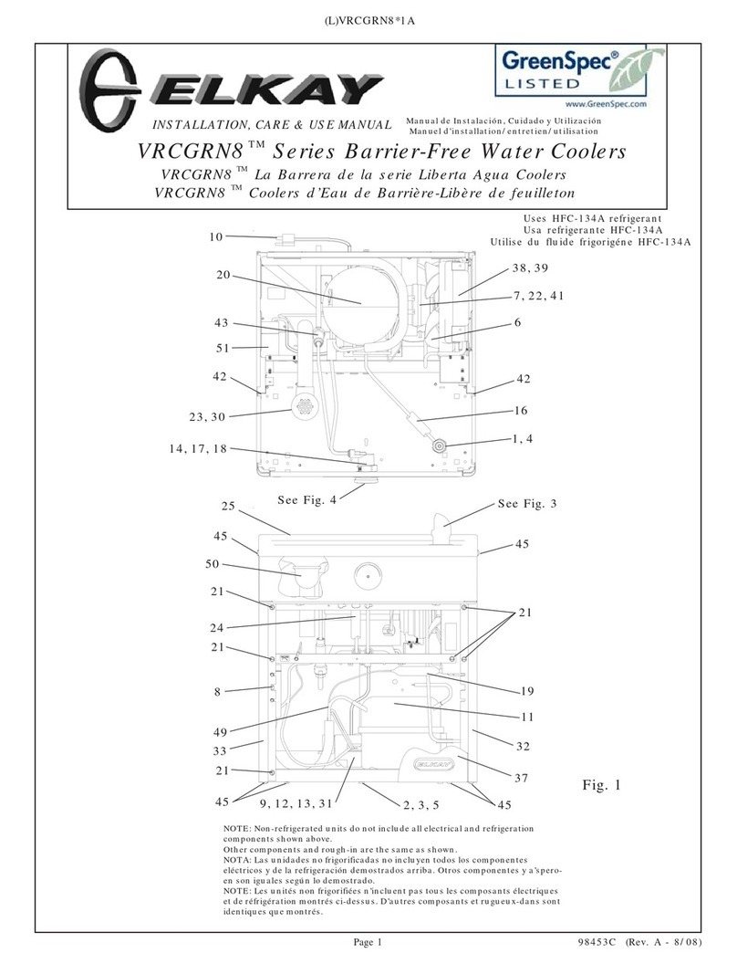 Elkay VRCGRN8 Series Installation & use manual