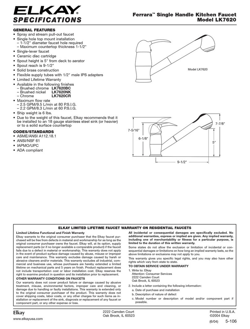 Elkay Ferrara LK7620BC User manual Elkay Ferrara LK7620BC User manual