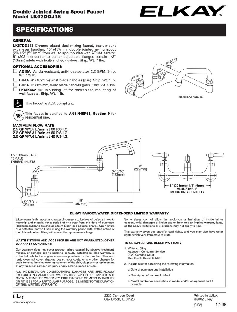 Elkay LK67DDJ18 User manual Elkay LK67DDJ18 User manual
