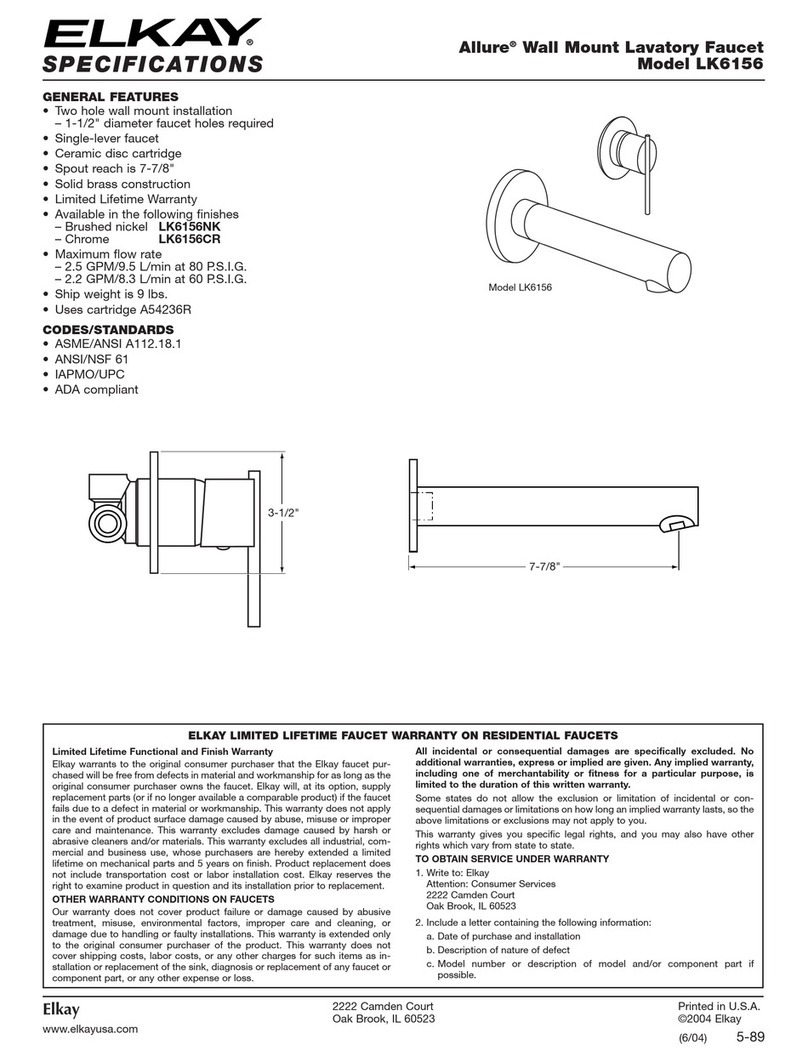 Elkay Allure LK6156CR User manual Elkay Allure LK6156CR User manual