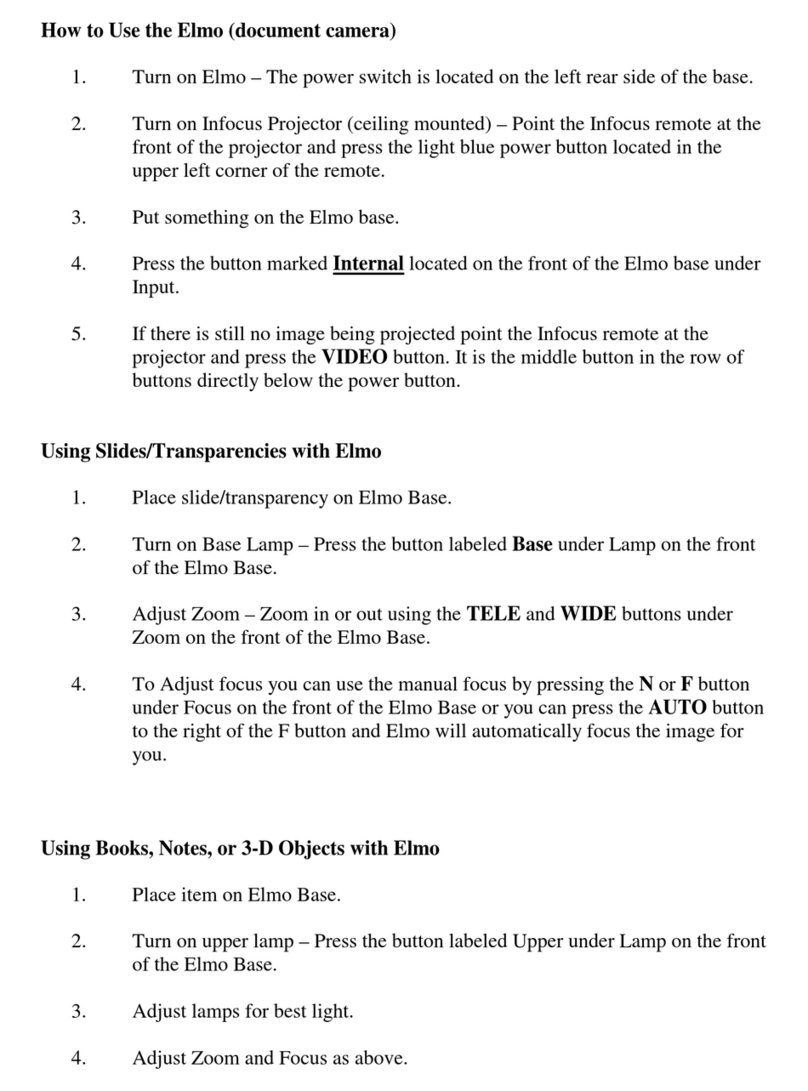 Elmo Digital Camera Operating instructions