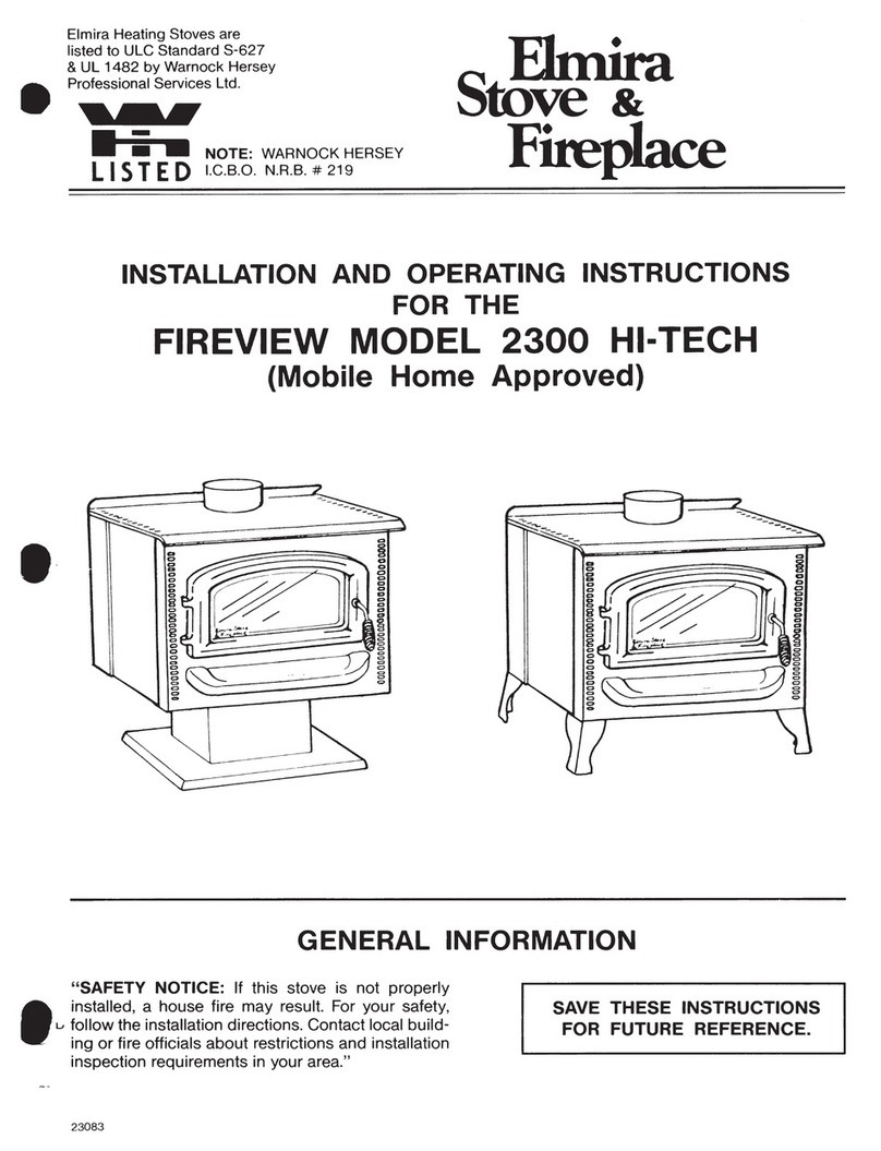 Elmira Stove Works FIREVIEW 2300 Installation and operating instructions
