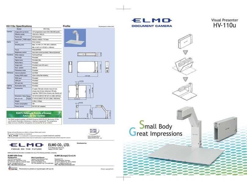 Elmo Visual Presenter HV-110u User manual Elmo Visual Presenter HV-110u User manual