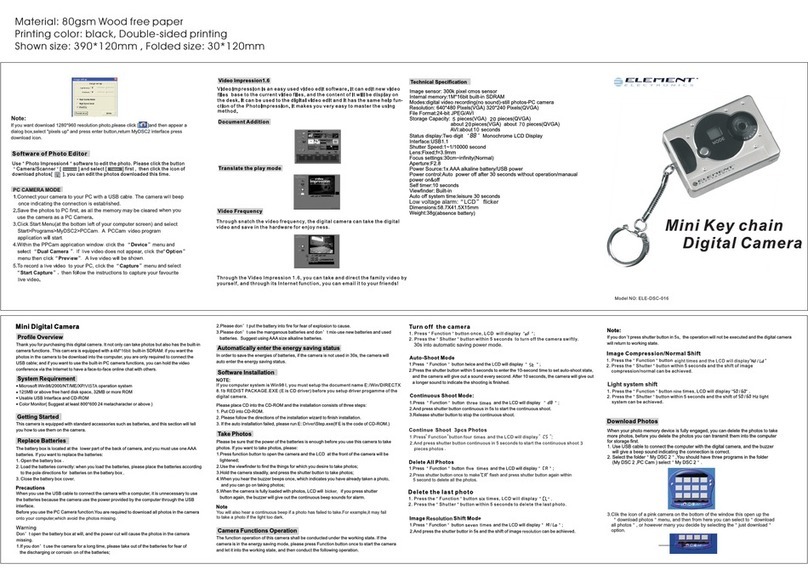 Element Digital Camera user manual
