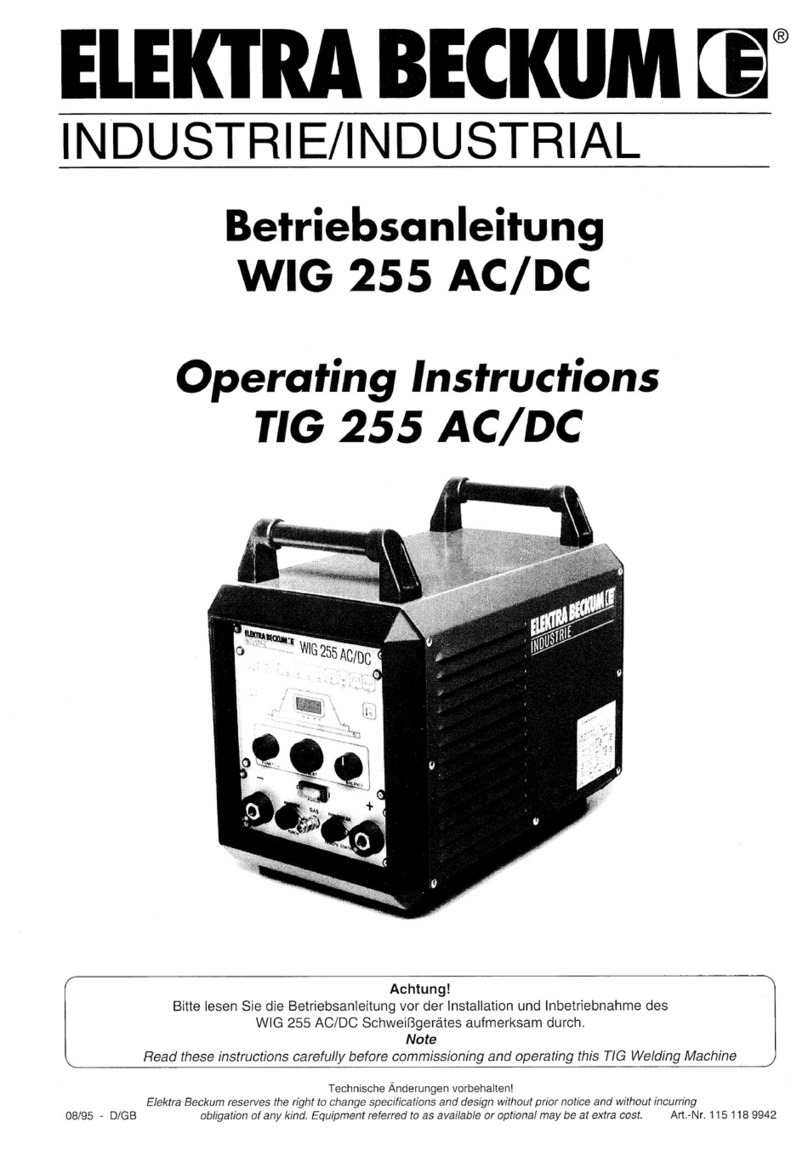 Elektra Beckum TIG Welding Machine TIG 255 DC Betriebsanleitung Elektra Beckum TIG Welding Machine TIG 255 DC Betriebsanleitung