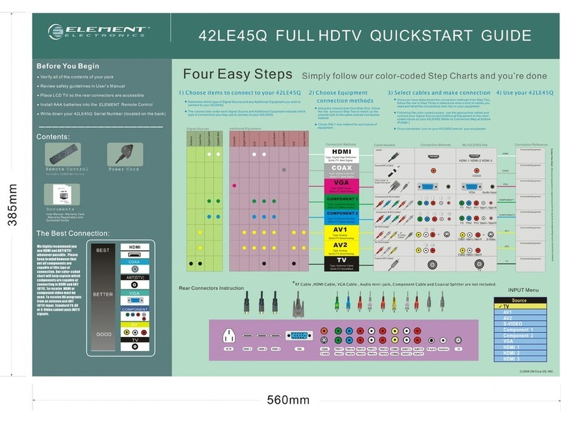 Element 42LE45Q quick start guide Element 42LE45Q quick start guide