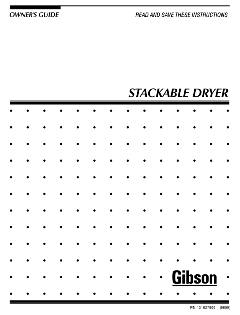 Gibson Stackable Dryer User manual