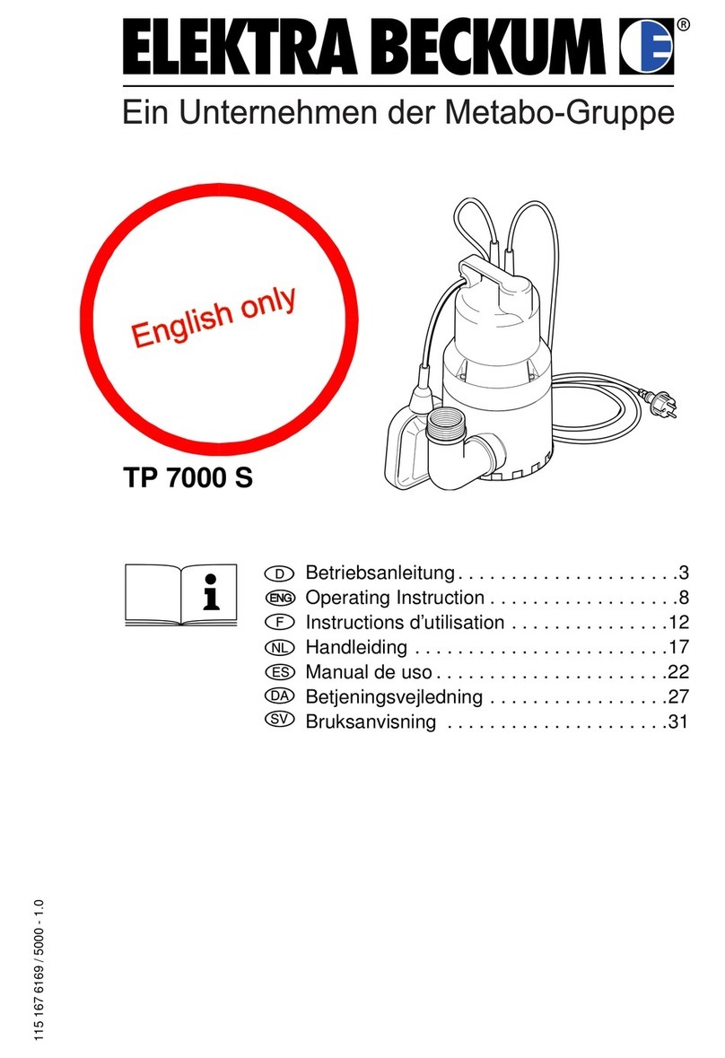Elektra Beckum Submersible Well Pump TP 7000 S operating instructions