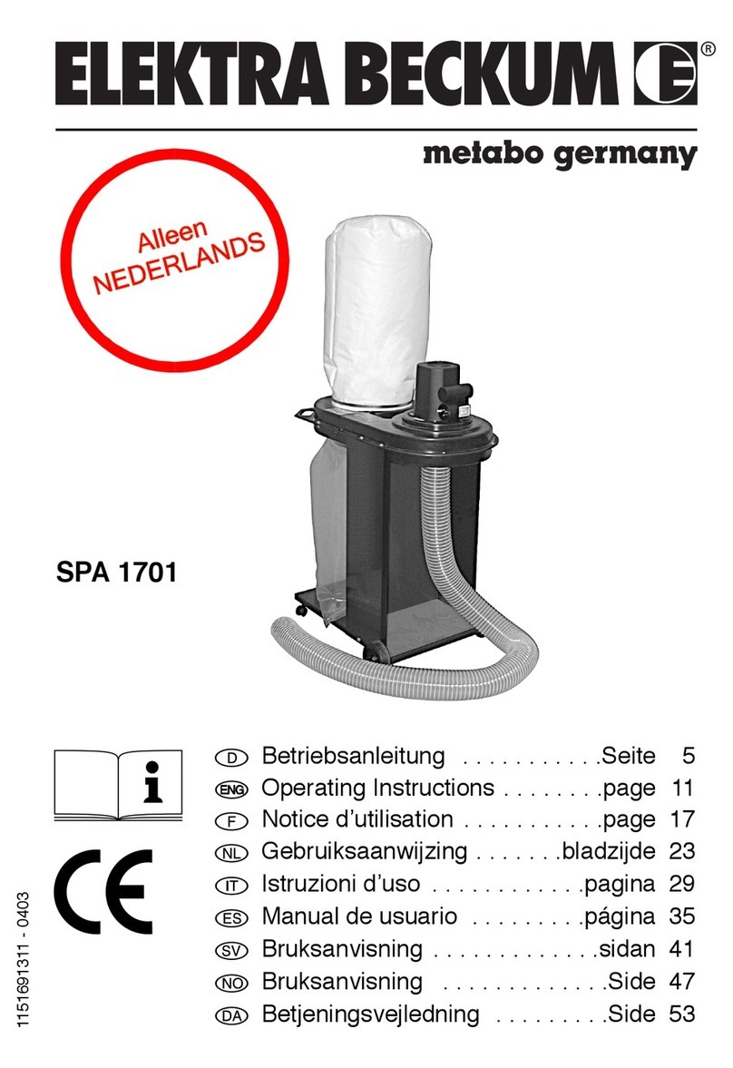 Elektra Beckum Metabo SPA 1701 System manual
