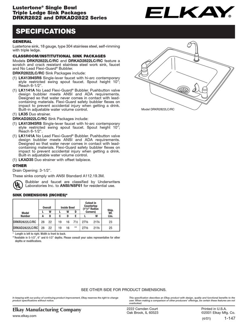 Elkay DRKAD2822 Specifications