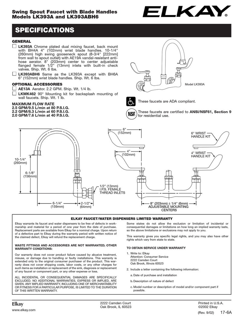 Elkay LK393A Specifications