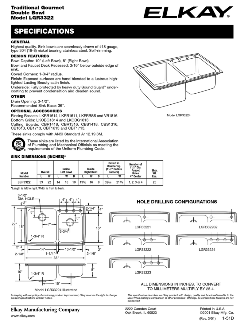 Elkay LGR3322 Specifications