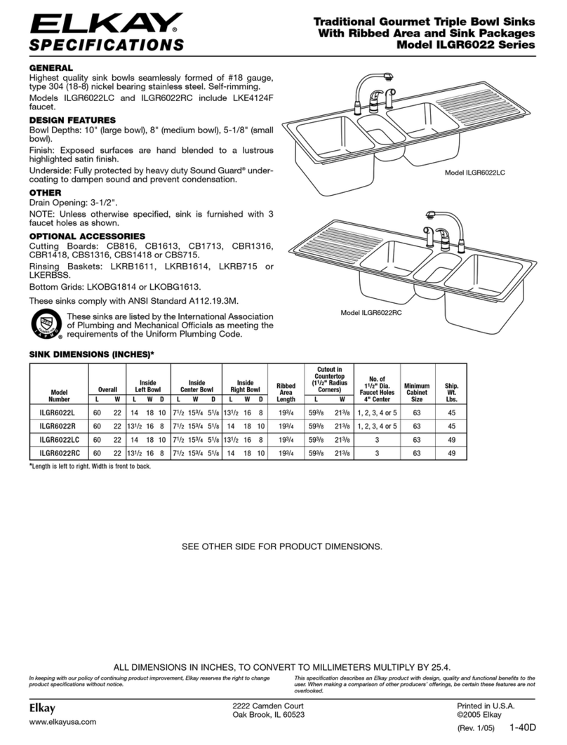 Elkay ILGR6022 Series User manual