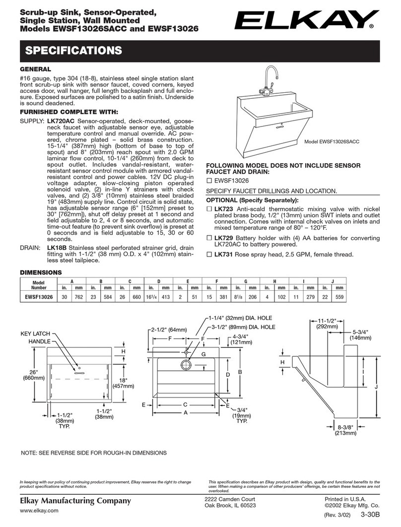 Elkay EWSF13026 Specifications