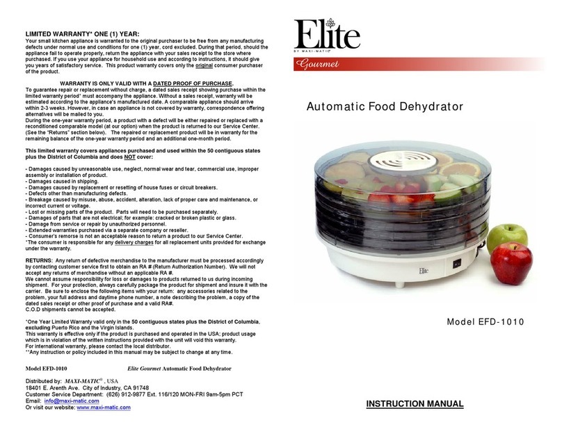 Maxi-matic Elite Gourmet EFD-1010 instruction manual