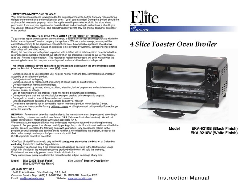 Elite CUISINE EKA-9210B instruction manual