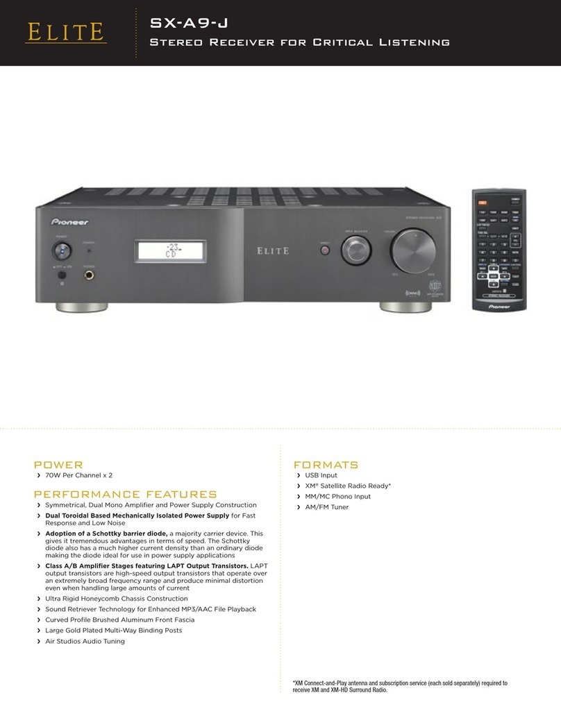 Pioneer Elite SX-A9-J Specification sheet