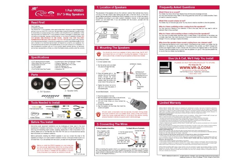 VR3 Elite VRS523 installation manual