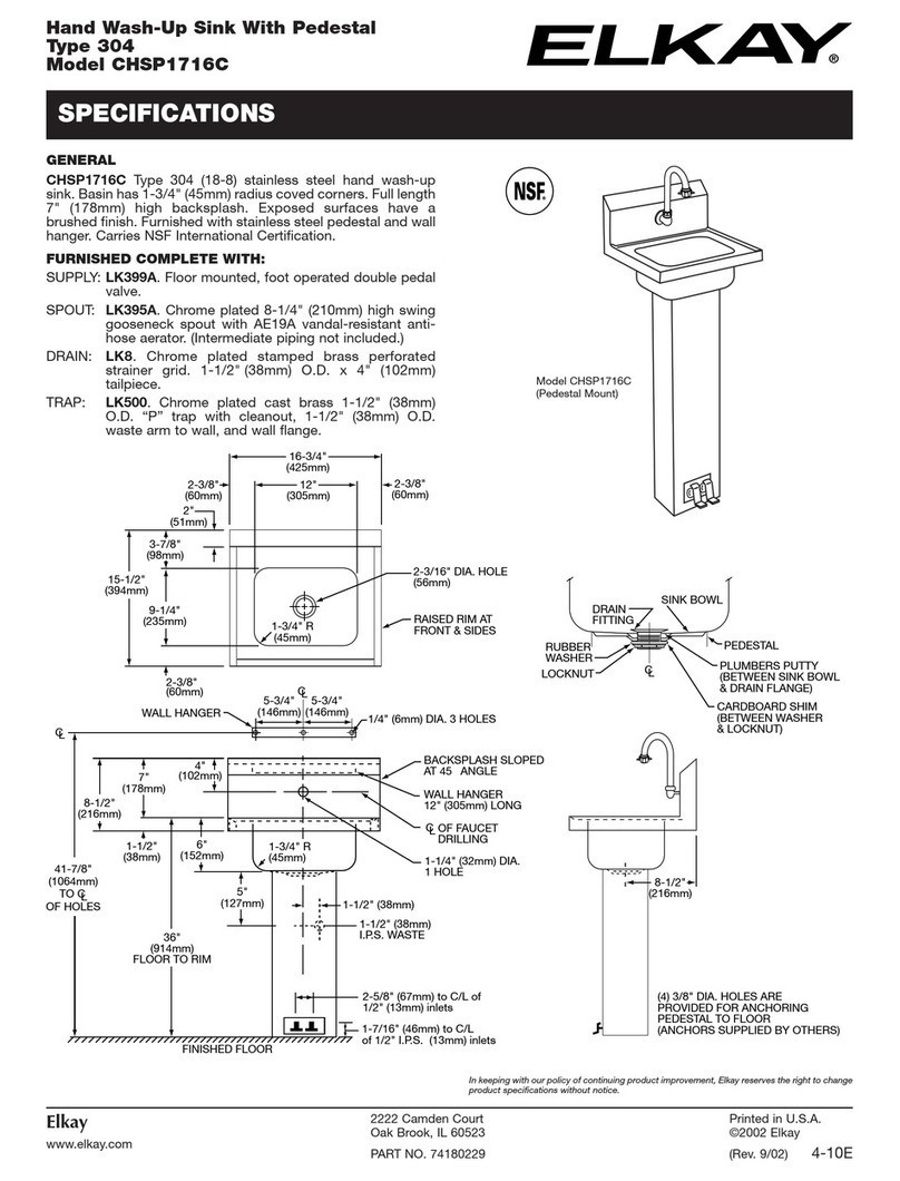 Elkay CHSP1716C User manual