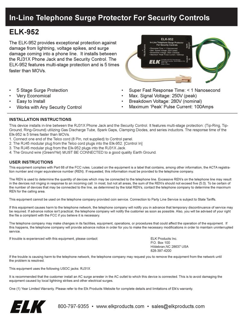 Elk Products 952 instruction manual