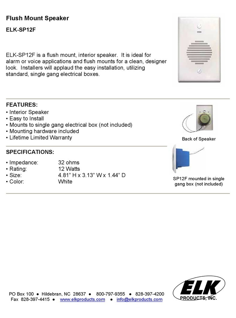 Elk Products EL-SP12F Specifications