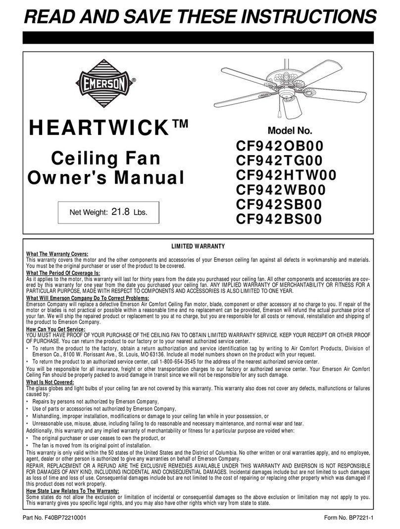 Emerson HEARTWICK CF942BS00 owner's manual