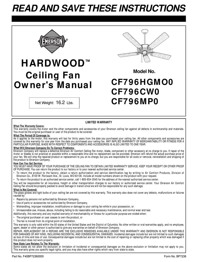 Emerson HARDWOOD CF796CW0 User manual