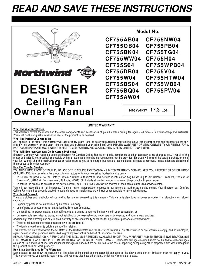 Emerson Northwind Designer CF755AB04 User manual