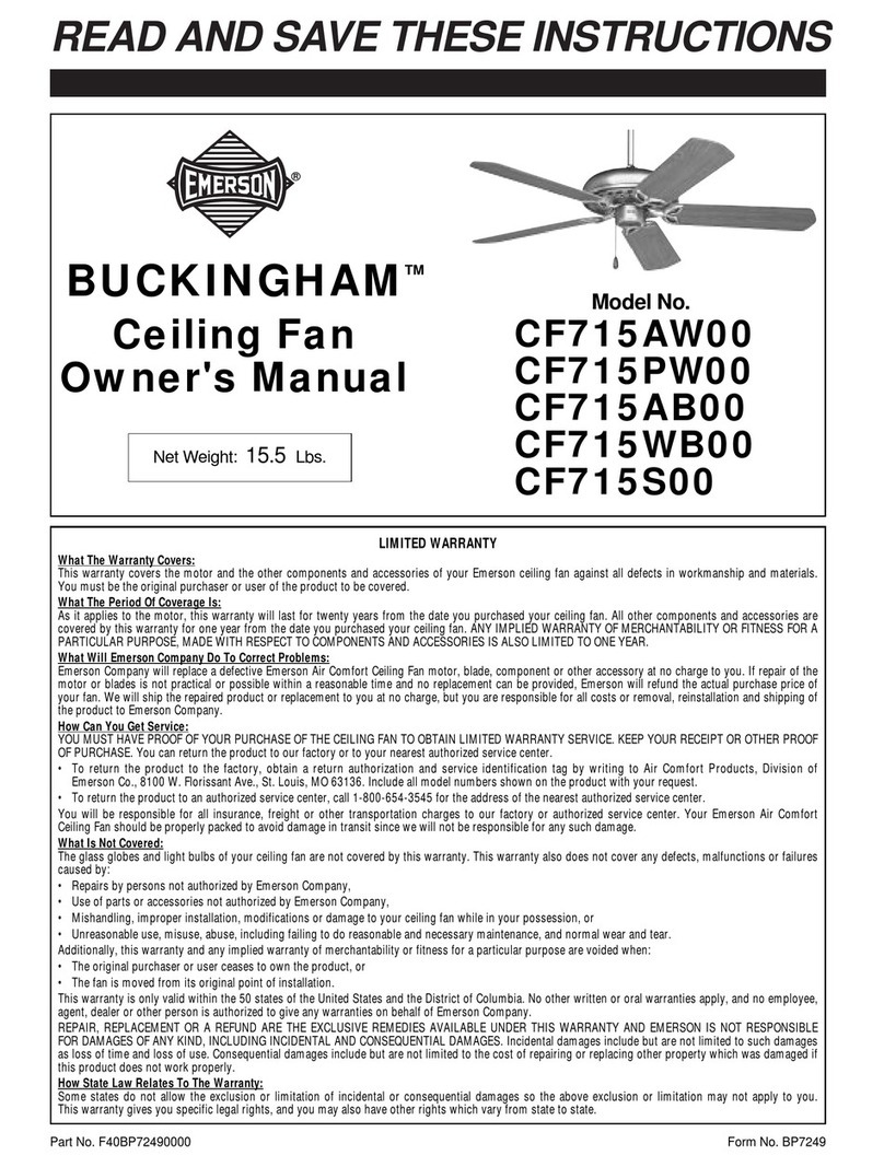 Emerson BUCKINGHAM CF715AB00 owner's manual