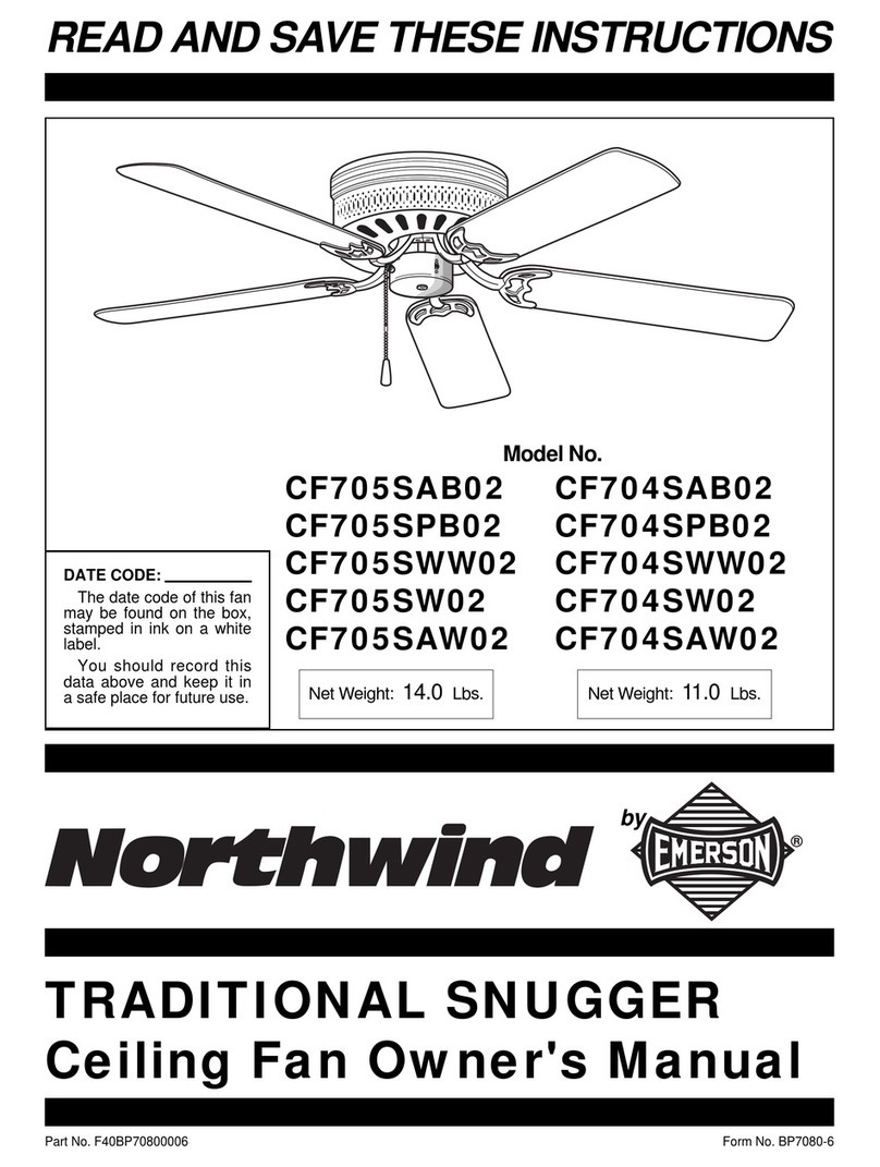 Emerson Northwind TRADITIONAL SNUGGER CF704SAB02 User manual