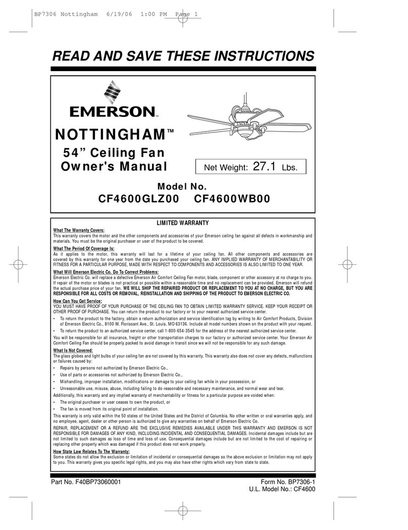 Emerson NOTTINGHAM CF4600GLZ00 User manual