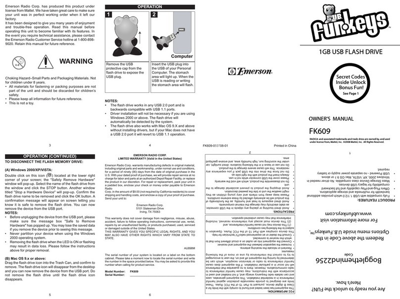Emerson U.B. Funkeys FK609 owner's manual
