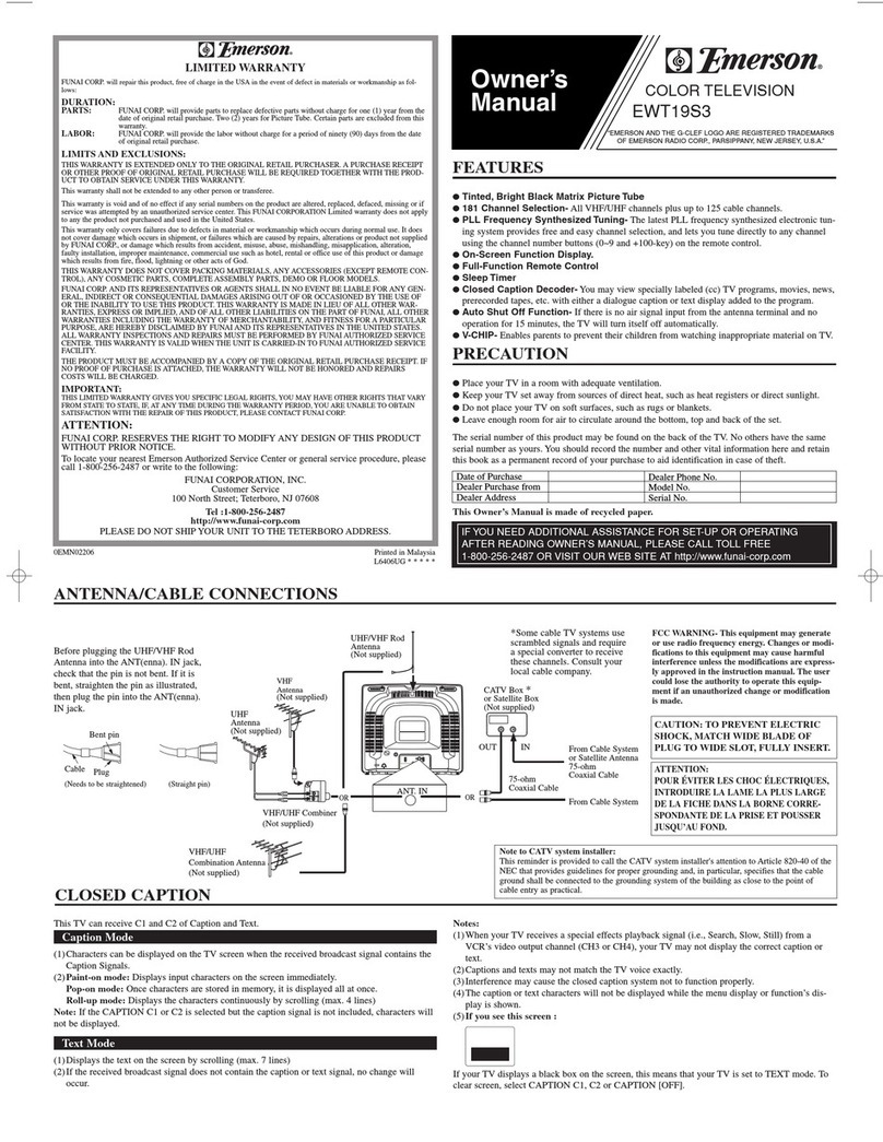 Emerson EWT19S3 owner's manual