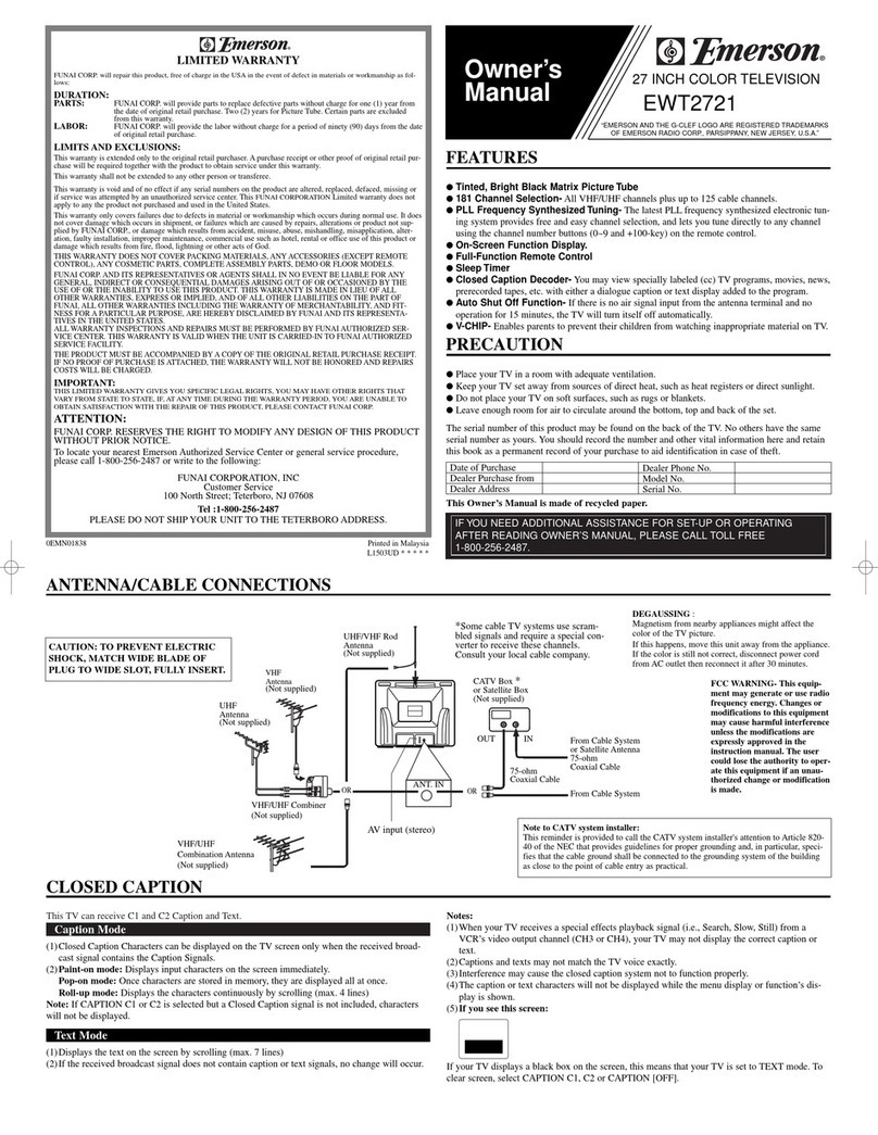 Emerson EWT2721 User manual