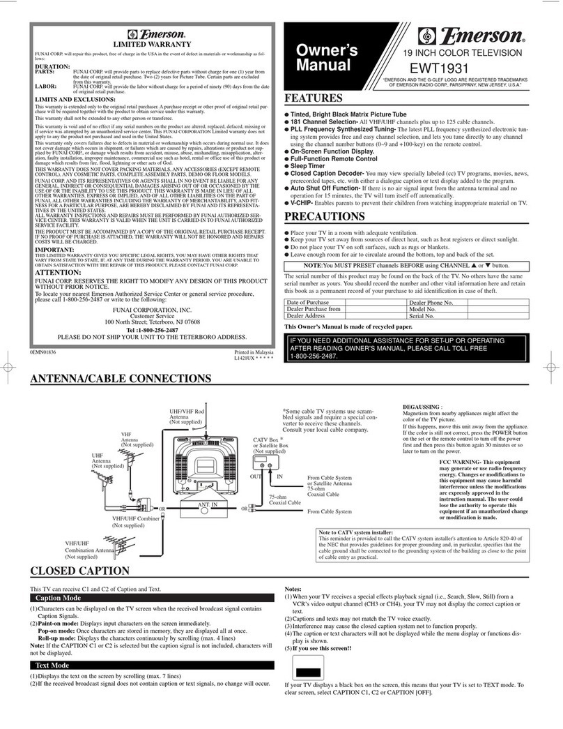 Emerson EWT1931 owner's manual