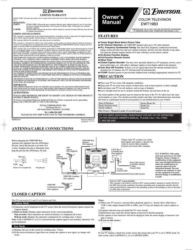 Emerson EWT19B3 owner's manual