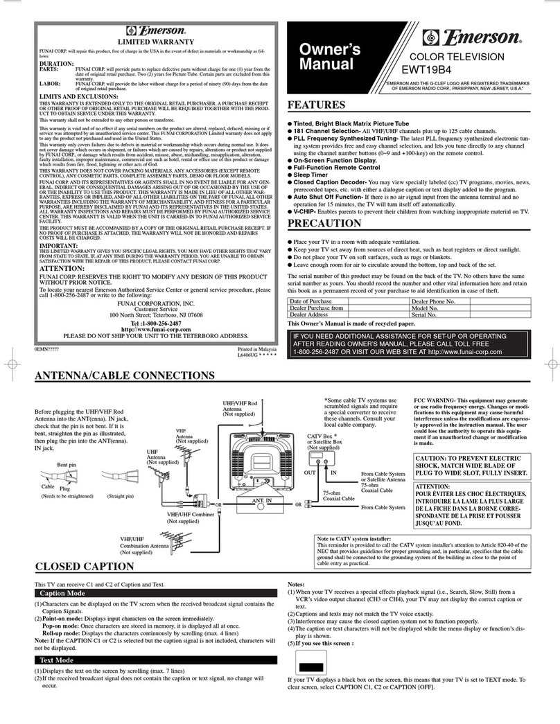 Emerson EWT19B4 owner's manual