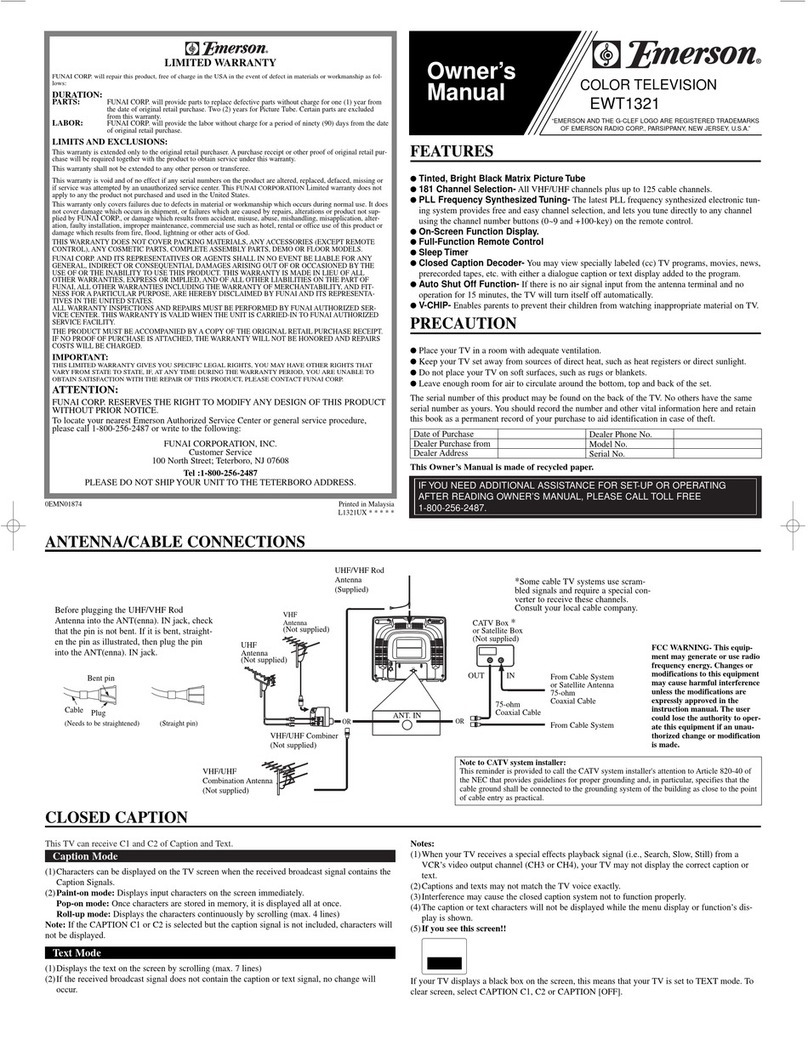 Emerson EWT1321 owner's manual