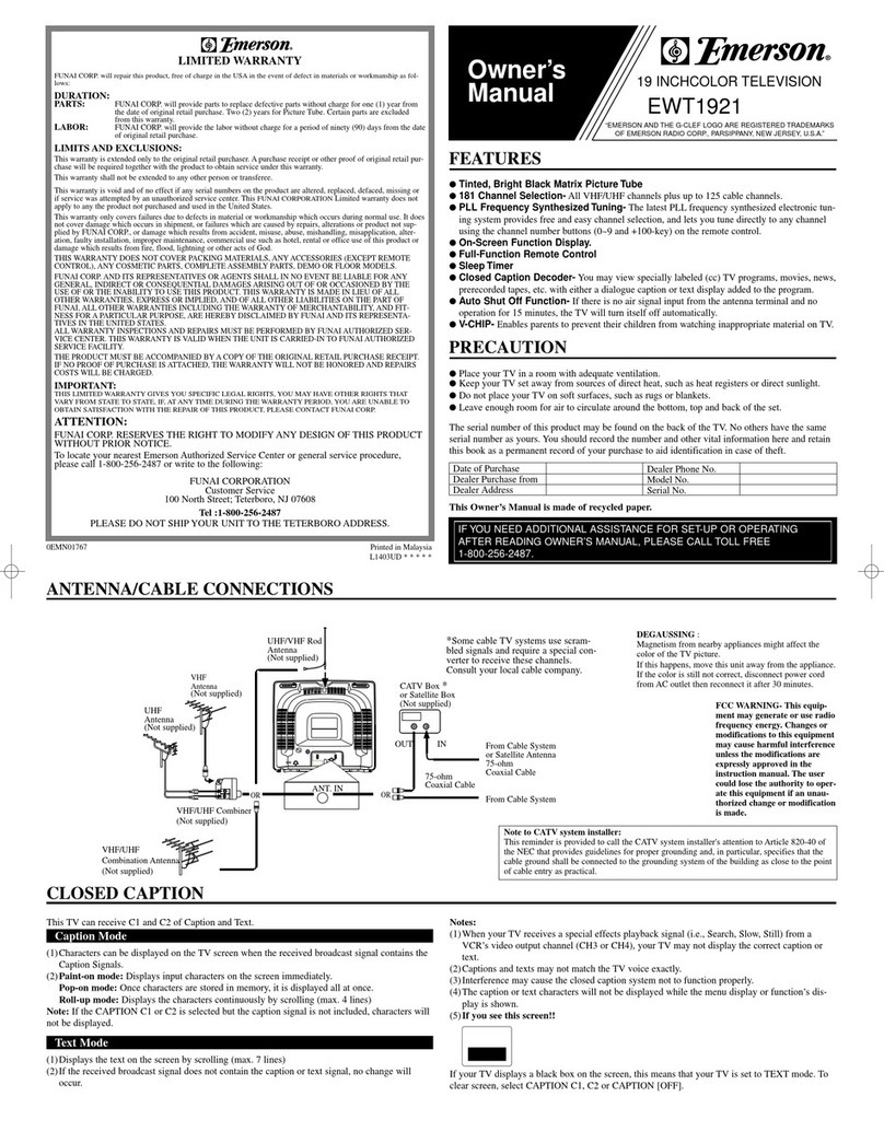 Emerson EWT1921 owner's manual