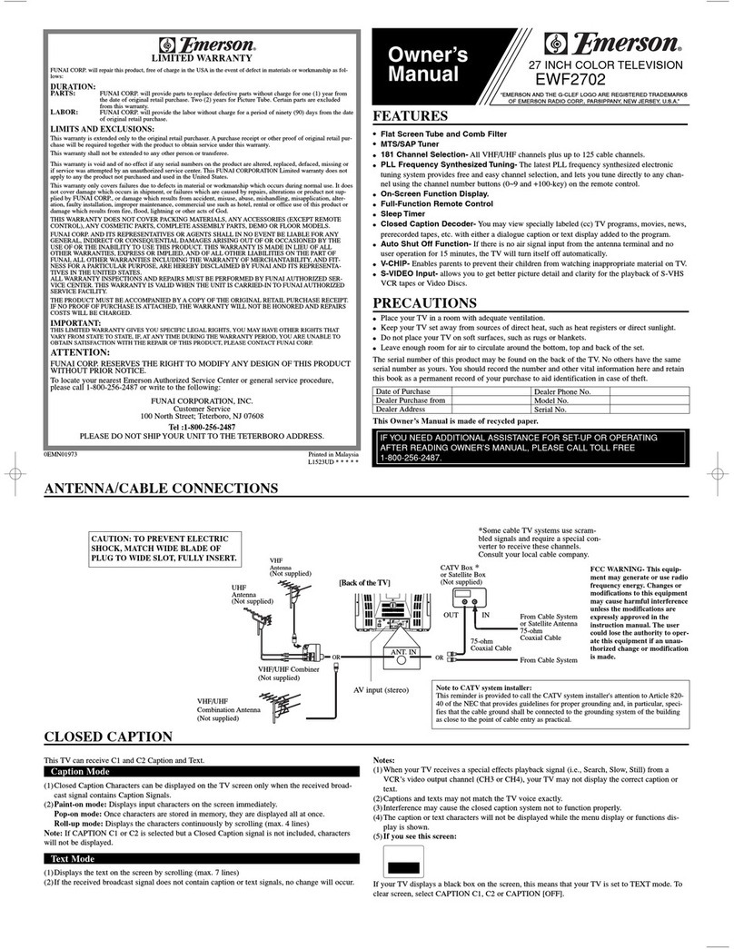 Emerson EWF2702 owner's manual