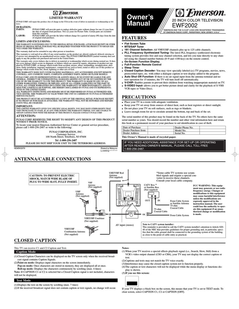 Emerson EWF2002 owner's manual