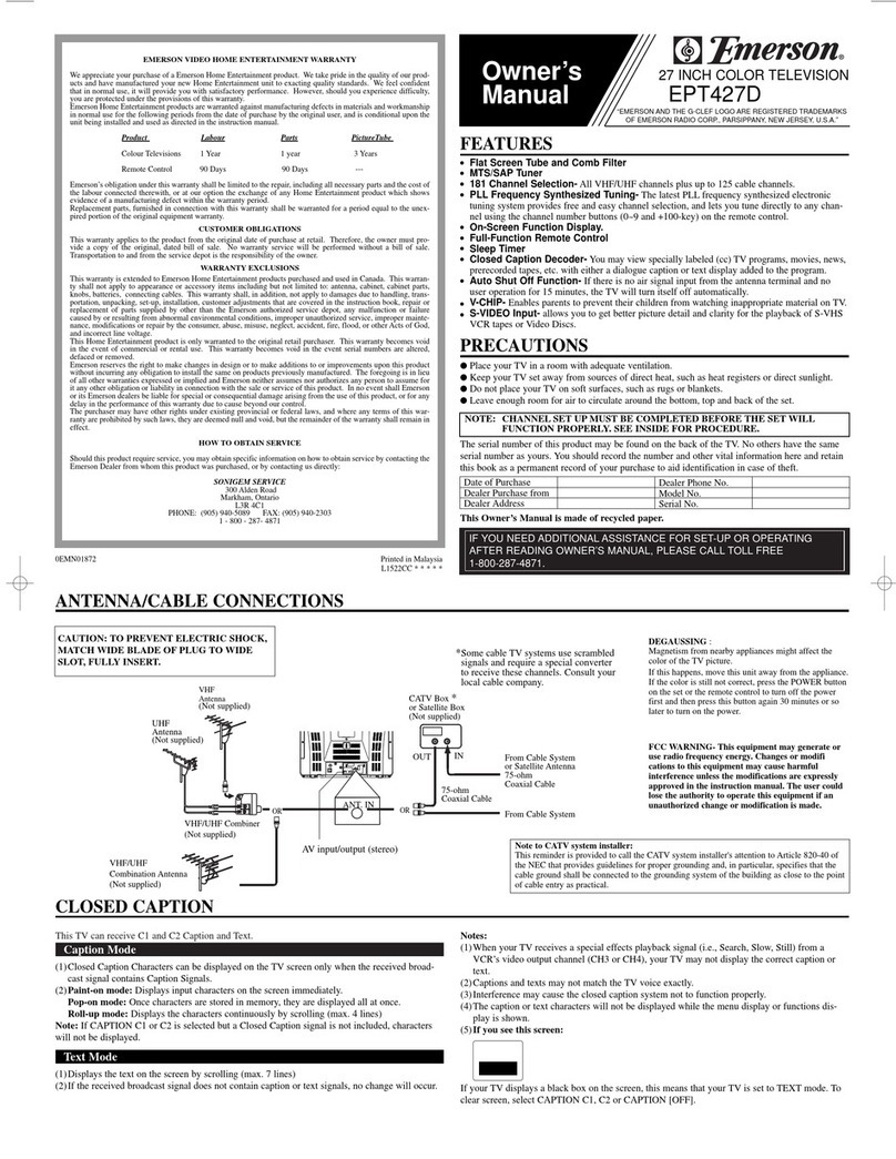 Emerson EPT427D User manual Emerson EPT427D User manual