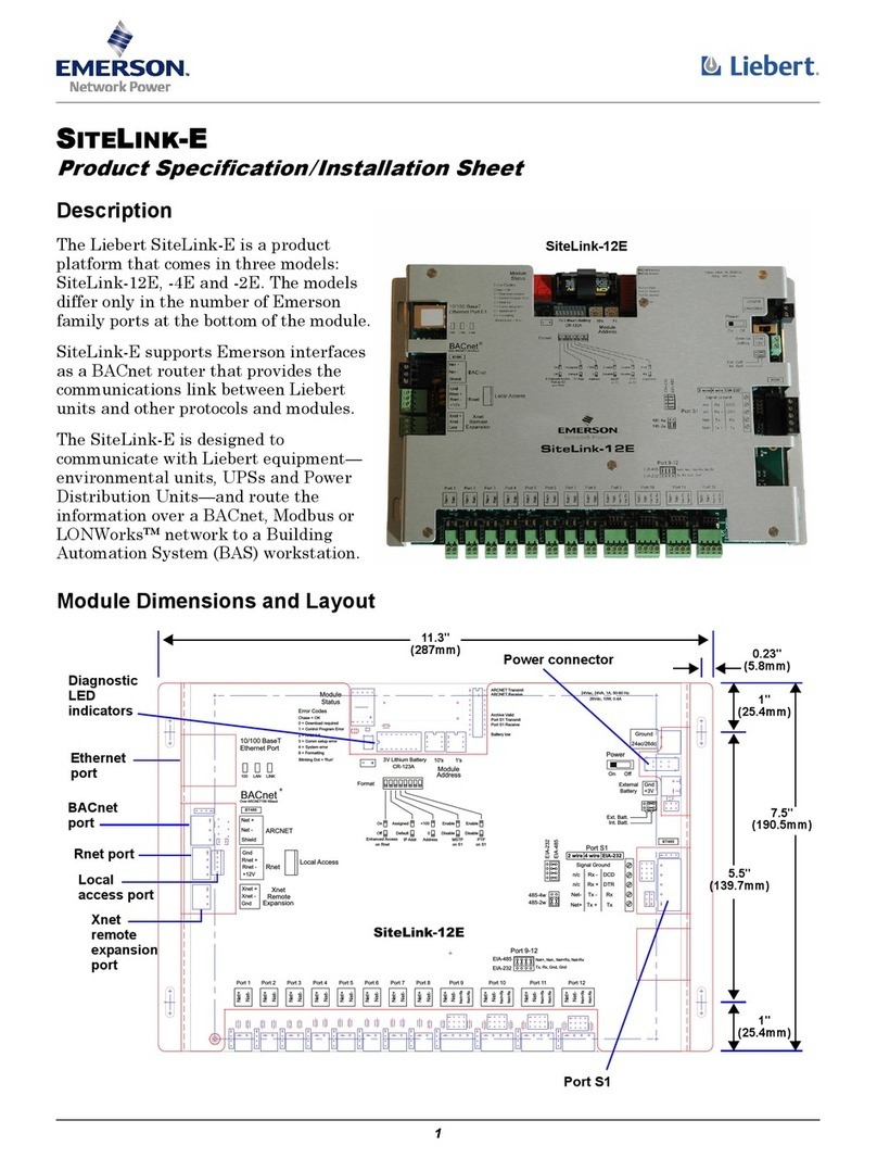 Emerson SiteLink-12E Installation instructions