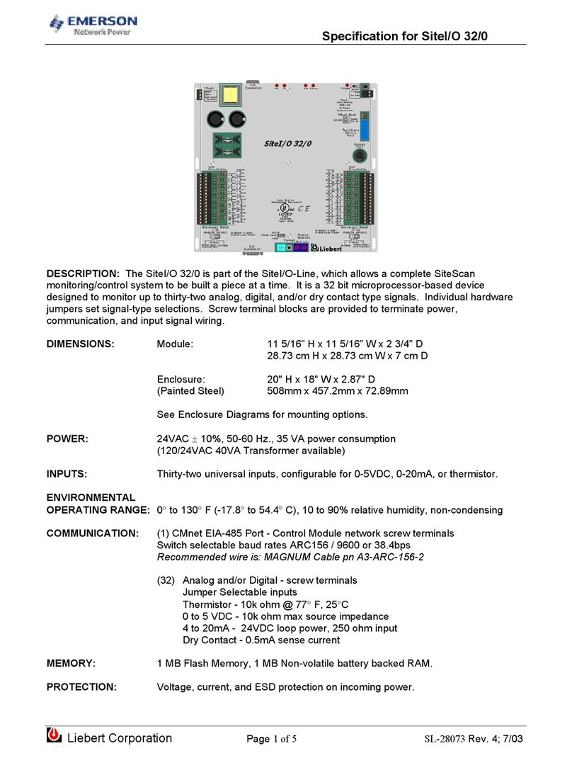Emerson SiteI/O 32/0 User manual Emerson SiteI/O 32/0 User manual