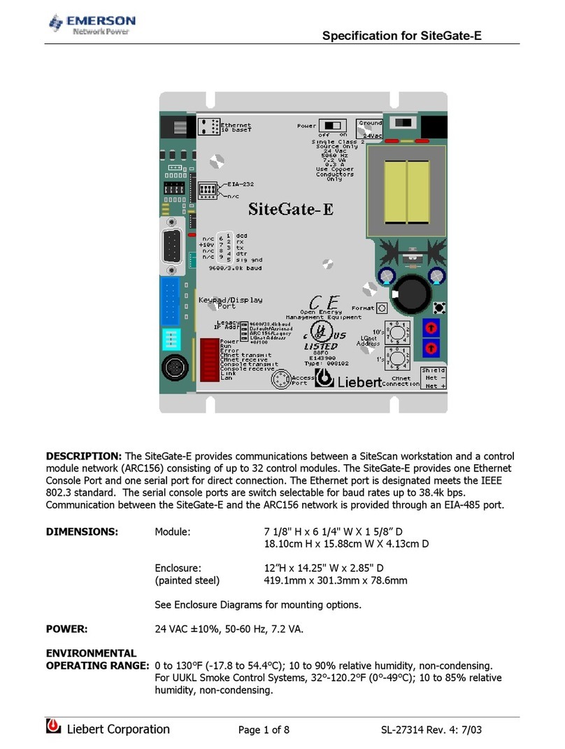 Emerson SiteGate-E ARC156 User manual Emerson SiteGate-E ARC156 User manual