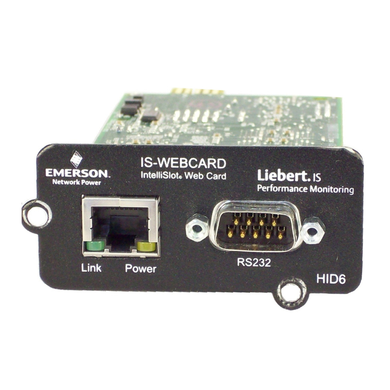 Emerson Liebert IntelliSlot IS-WEB485ADPT User manual Emerson Liebert IntelliSlot IS-WEB485ADPT User manual