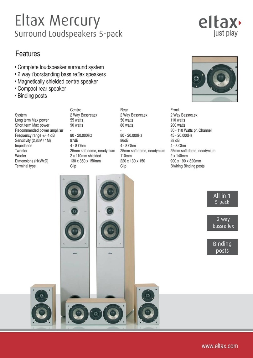 Eltax Surround Loudspeakers 5-pack Mercury User manual