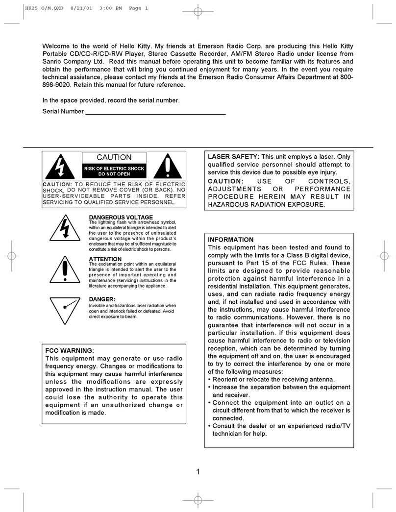 Emerson Hello Kitty HK25 User manual